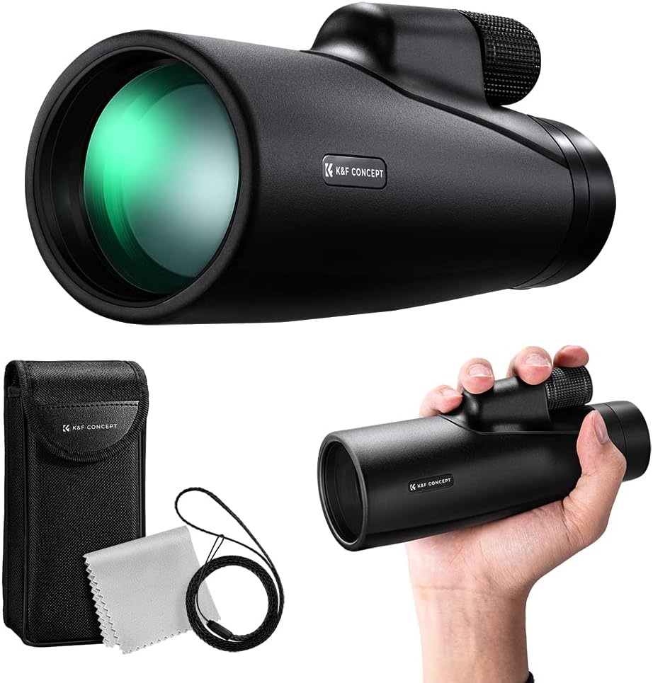 K&F Concept 8-32X50 Zoom Monocular - High Power Dual Focus Prism Compact Monoculars for Kids Adults, with Phone Adapter, Low Light Night Vision, FMC Lens for Bird Watching Hunting Travel Camping Starg