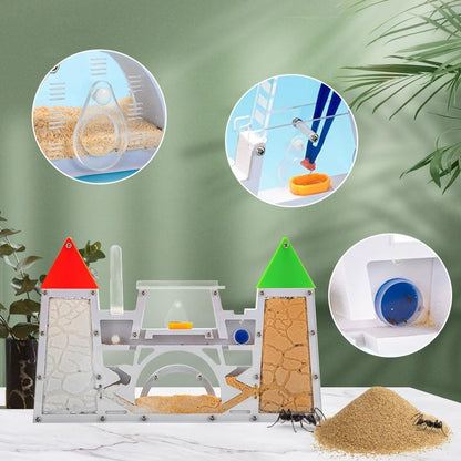 ELNMLHT Ant Farm Kit for Kids, Sand Ant Colony Terrarium, Educational & Learning Science Kit Toy for Kids & Adults