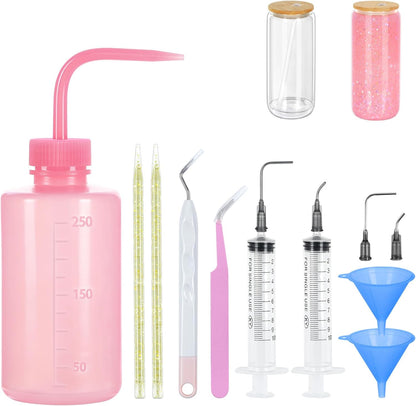 Maucircol 13 Pieces Snow Globe Tumbler DIY Kit Supplies for Snow Globe, Snowglobe Tumbler DIY Tool (Cups are NOT Included)