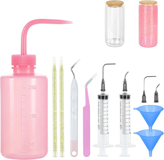 Maucircol 13 Pieces Snow Globe Tumbler DIY Kit Supplies for Snow Globe, Snowglobe Tumbler DIY Tool (Cups are NOT Included)