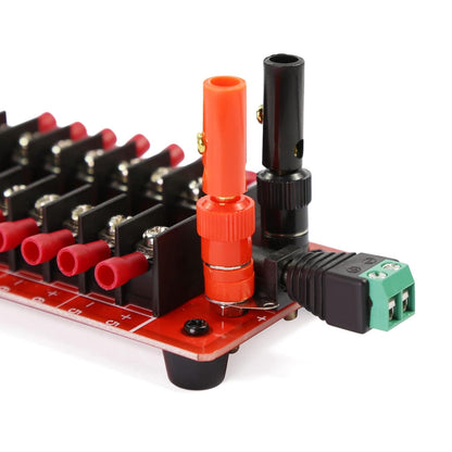 72V 20A 1X 9 Position Power Distribution Board 2 Inputs 2 x 9 Outputs for DC AC PCB016 Red