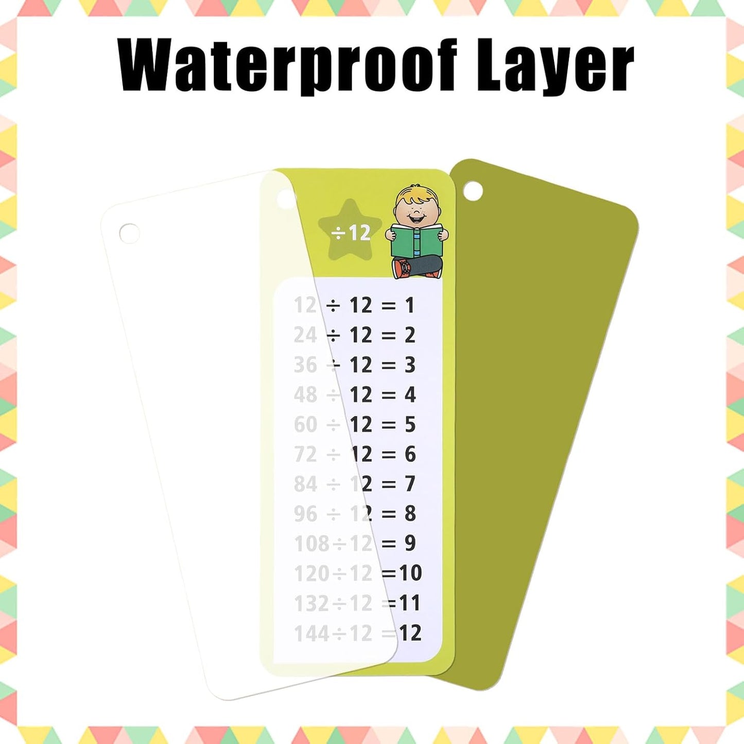 30PCS Reusable Multiplication Flash Cards&Division Flash Cards with 4 Dry Erase Pens 2 Rings,Math Flashcards for 1st to 3rd Grades,Math Games for Classroom and Home