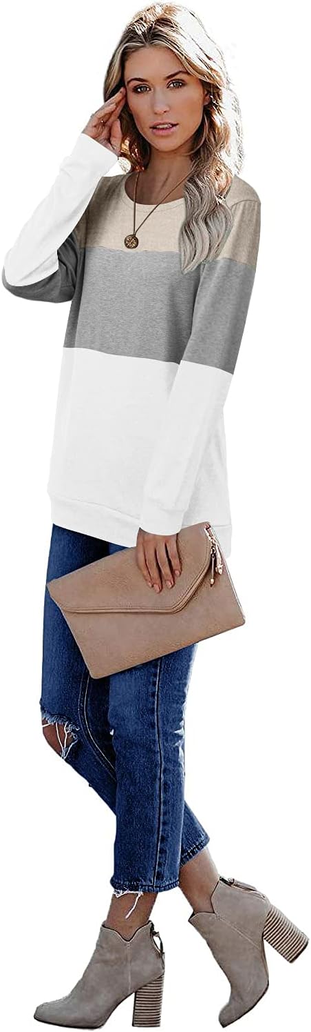 CRAZY GRID Womens Trendy Long Sleeve Shirts Casual Loose Soft Sweatshirt Fall Tops