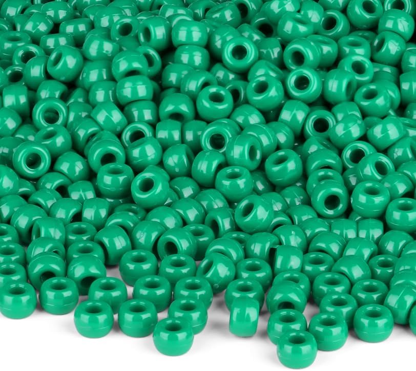 Red Pony Beads 1000Pcs 9mm Pony Beads Bulk Red Perler Beads for Friendship Bracelets Kandi Beads Hair Beads for Braids Beads for Crafts