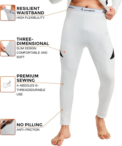 CL convallaria Thermal Underwear Long Johns Set Mens Winter Gift Hunting Gear Sport Base Layer Bottom Top - Colors A