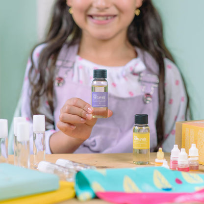 Kiss Naturals - Lava Lip Gloss Kit - With Organic Castor Oil, Safflower Oil, Coconut Oil - STEM DIY Science Kit - Make 6 Lip Gloss - 2 Natural Flavors - Birthday, Holiday, Party Gift for Girls