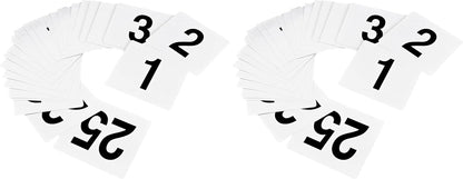 New Star Foodservice 23084 1-100 Double Side Plastic Table Numbers, 4" x 4" Inch, Light Grey on Black