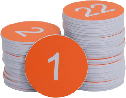 StayMax Plastic Number Tags Engraved Numbered Tags Without Hole (1-50, Black)