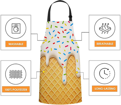WONDERTIFY Science Education Sketch Apron,Laboratory Chemistry Book Equation Loupe Beaker Flask Glass Bib Apron with Adjustable Neck for Men Women,Suitable for Kitchen Cooking Chef Grill Bistro Apron