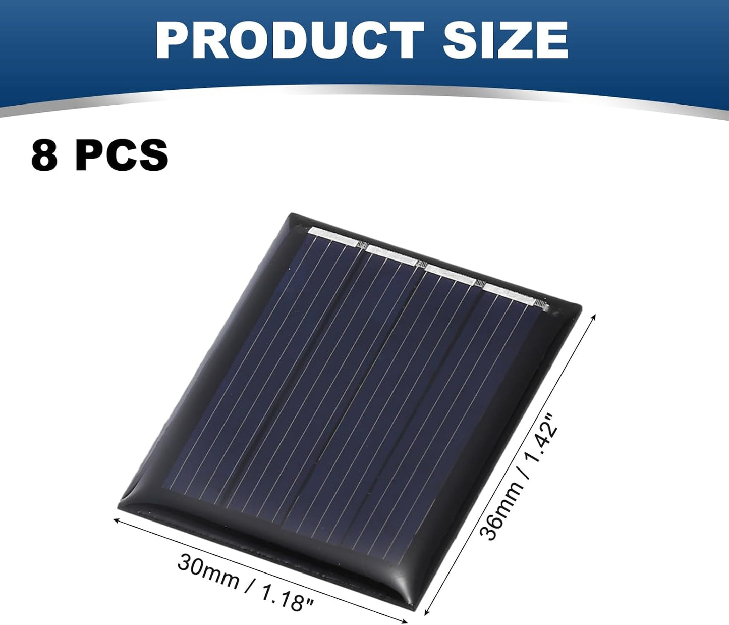 MECCANIXITY 8PCS 1.5V 0.09W 0.06A Mini Solar Panels for Solar Power, Small Solar Photovoltaic Cells Charge DIY Electric Toy Materials Solar System Kits, 1.18" x 1.18"