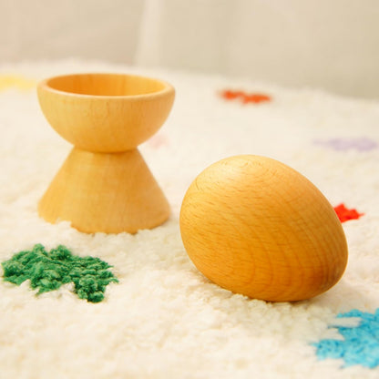 Wooden Egg and Cup Set, Montessori Educational Toy for Baby
