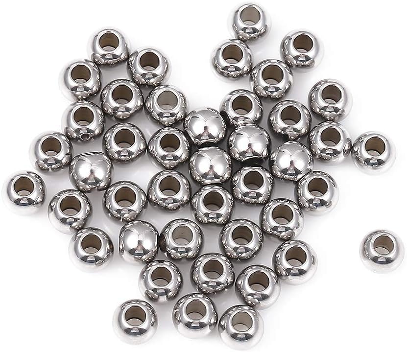 BEADIA Stainless Steel Spacer Beads 3x2.5mm Round Loose Charm Caps Beads for DIY Jewelry Making 100pcs with 1mm Hole