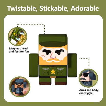 GobiDex 100PCS Army Magnetic Tiles Building Set for Kids, STEM Military Magnetic Building Blocks with 6 Magnetic Army Men, Educational Construction Toys Gift for Boys Girls 3 4 5 6 7 8 9+ Year Old