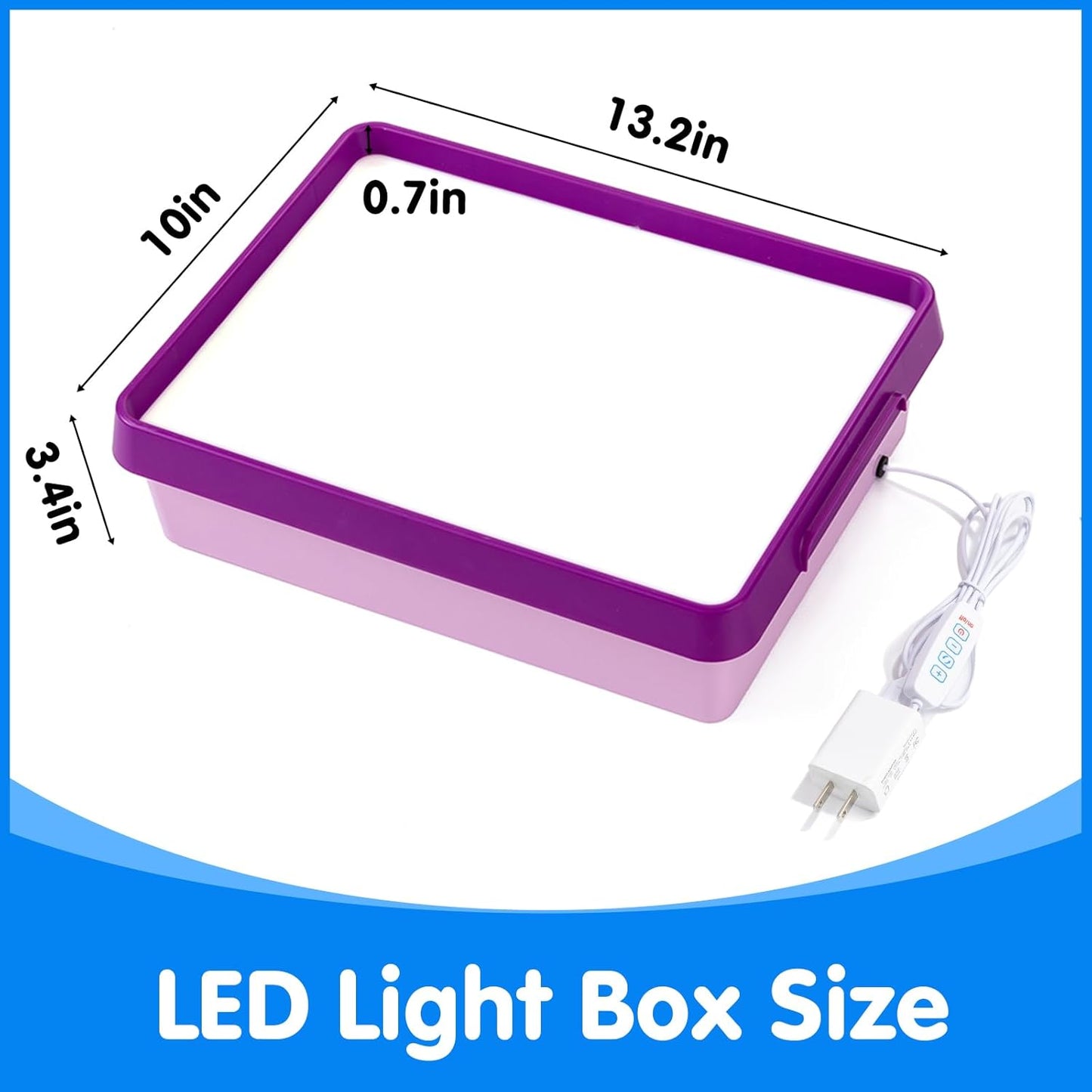 Odoorgames Light Box with Shapes & Cards Set – Light Table for Kids, Educational Toys for Tracing, Sensory Play & Early Learning (Cyan)