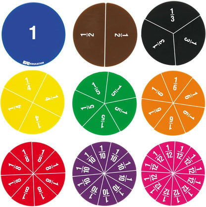 EAI Education Fraction Circles: Numbered - Set of 51