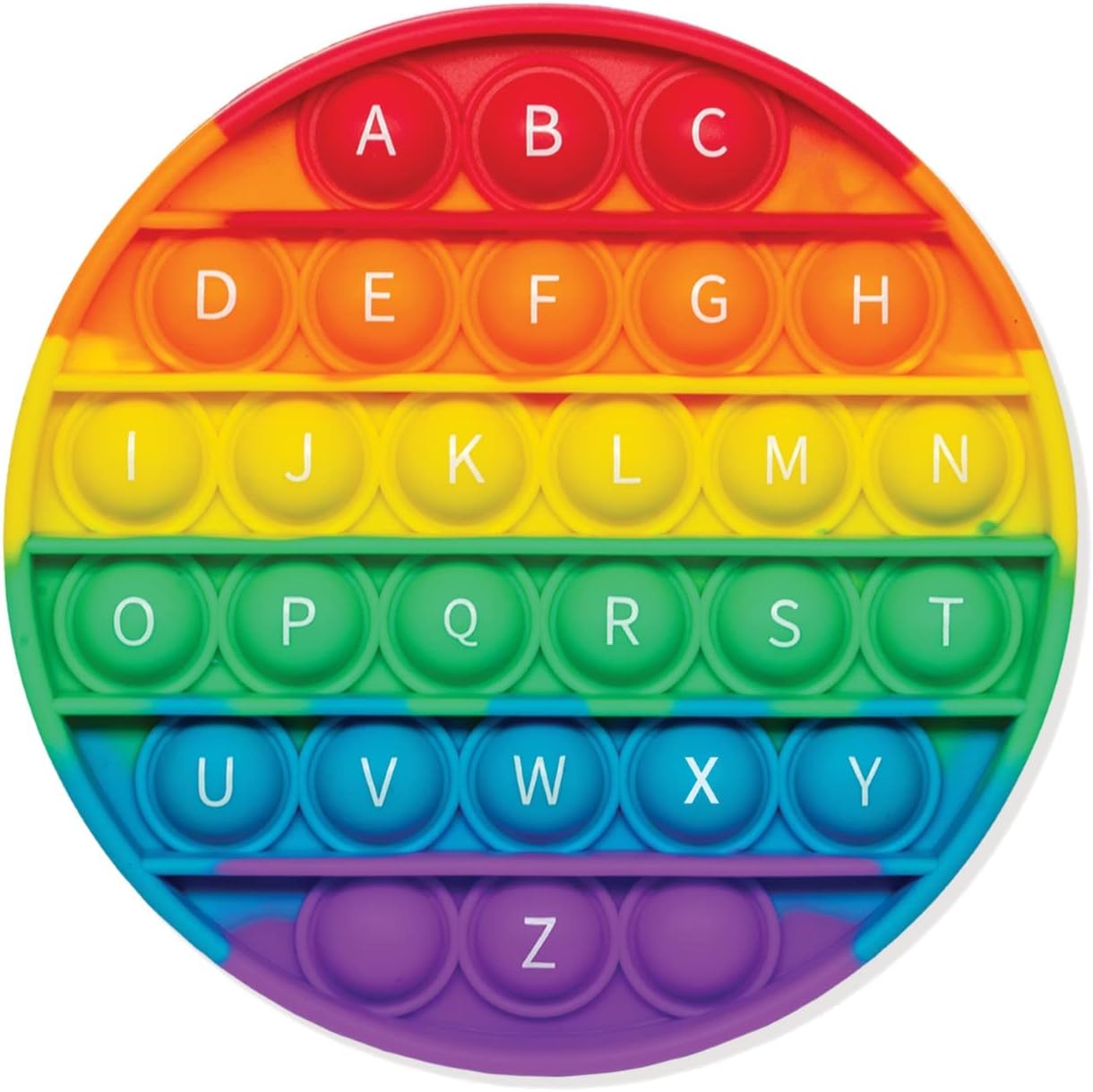 Alphabet Pop It Rainbow Fidget Toy with Letters - 1st Grade Classroom Must Haves- Round Bubble ABC Pop Its - Popits for Kids - Toddlers Poppers Sensory Learning Toy