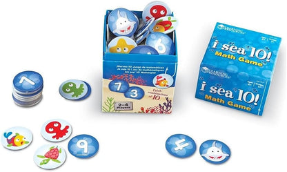 Learning Resources I Sea 10! Game, Math Games, Addition and Subtraction, Homeschool & Classroom Math Games, Educational, Includes 100 Cards, Ages 6+