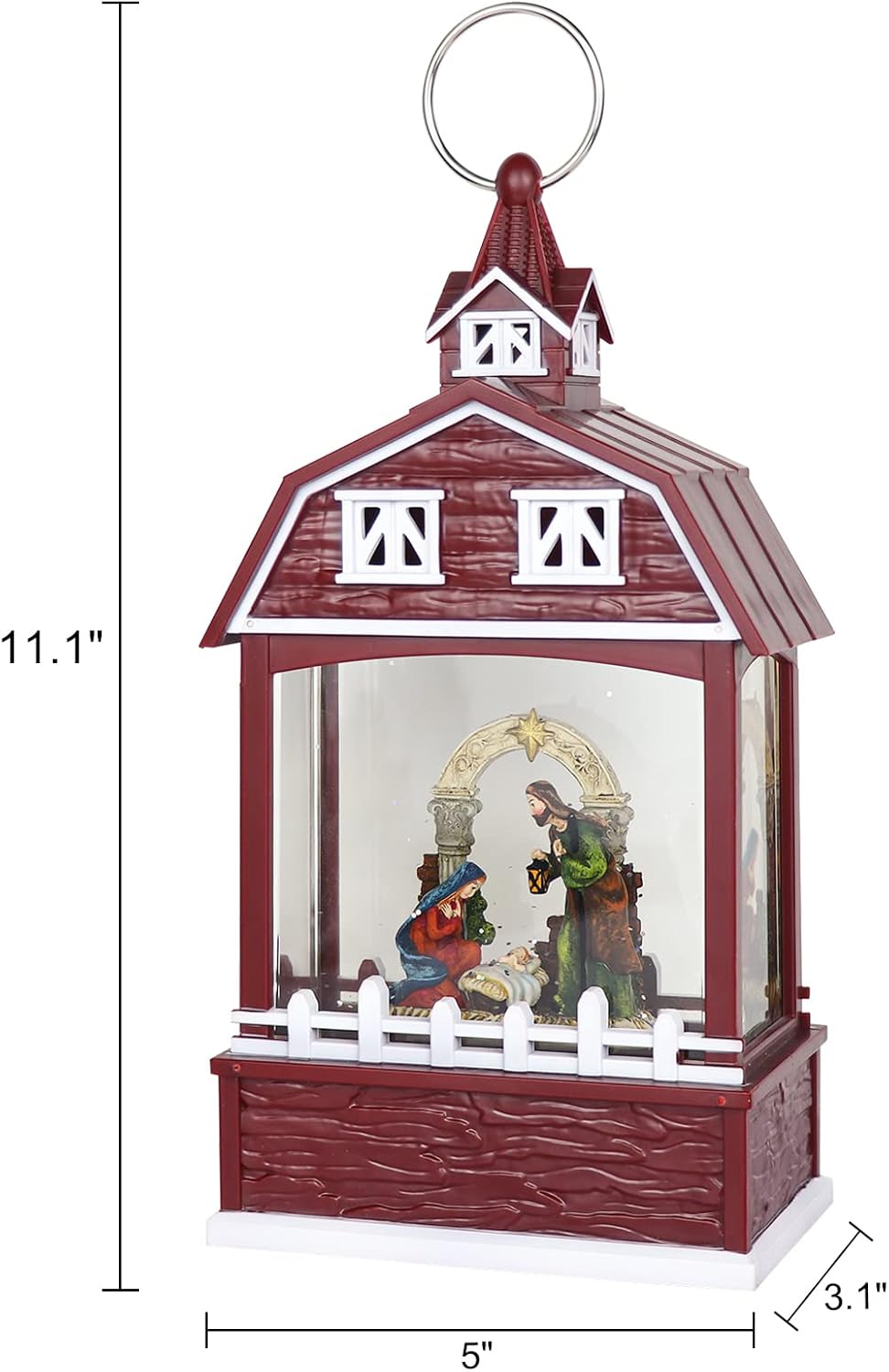 Eldnacele Musical Snow Globe Lantern with Timer, Lighted USB/Battery Operated Swirling Singing Water Glittering Lantern, Snow Globes for Adults and Kids Christmas Decoration- Santa