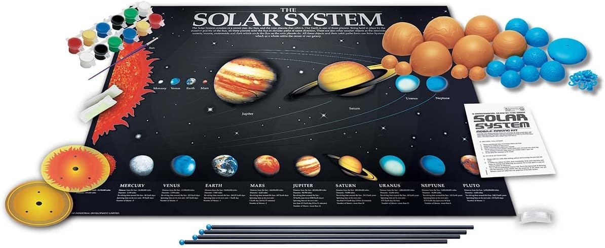 4M 3D Glow-in-the-Dark Solar System Mobile Making Kit - DIY Science Astronomy Learning Stem Toys Educational Gift for Kids & Teens, Girls & Boys