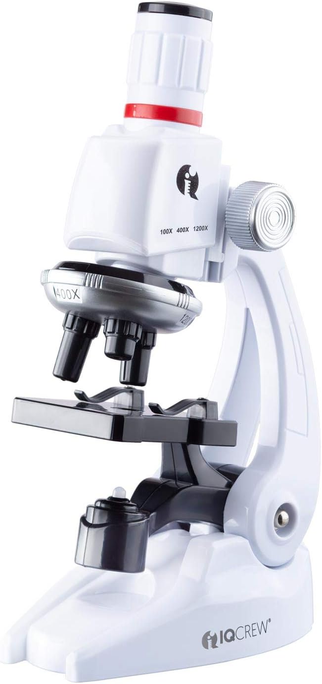 IQCREW 100X-1200X Kids Microscope with Smartphone Adapter and Accessory Kit
