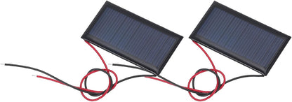 MECCANIXITY 2 Pcs 5.5V 0.44W 70mA Mini Solar Panels, Small Polycrystalline Solar Cell Panel with 2 Cable for DIY Electric Toy Materials Kits Charger, 60mm x 60mm