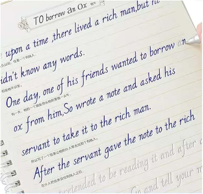 Italic 3D Groove Practice English Calligraphy Copybook Handwriting Practice Book for Adults and Kids