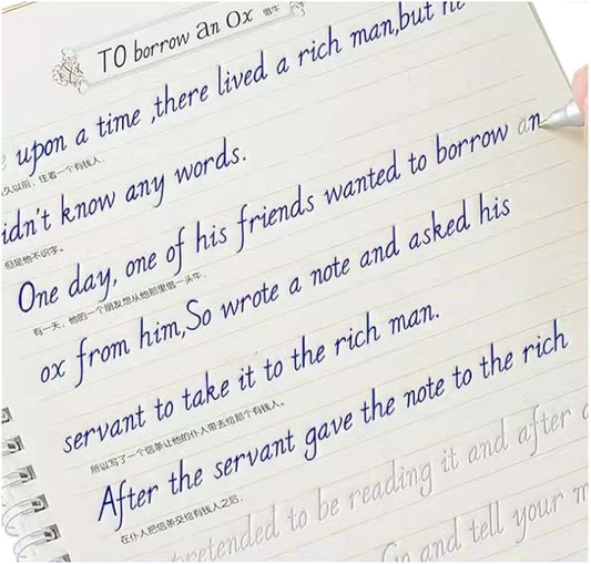 Italic 3D Groove Practice English Calligraphy Copybook Handwriting Practice Book for Adults and Kids