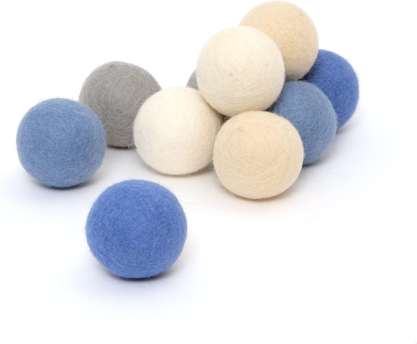 Glaciart One Felt Balls, Felt Pom Poms (5 Pieces) 4 Centimeters - 1.6 Inch, Handmade Felted 5 Vibrant Colors Wool Balls for Cats, Felting and Garland