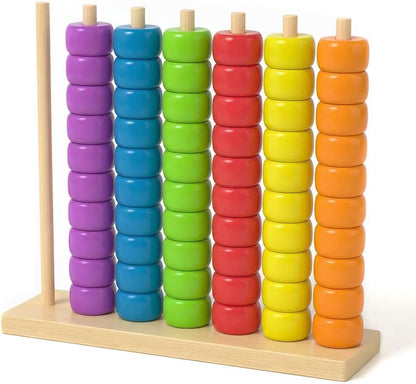 Color Matching Stacking Puzzle Game, 2026 New Wooden Color Match Challenge Game, Fast Color Stack Challenge Game Puzzle 2-4 Players, Tabletop Brain Teaser for Family Friend Game Night (#A)