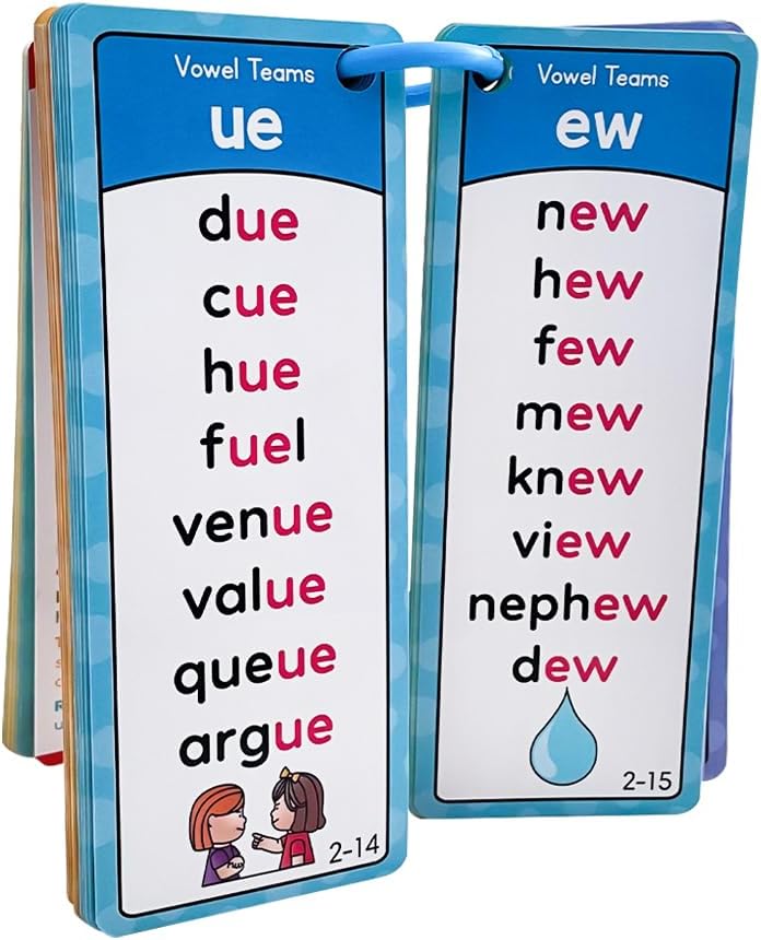 Lachilly Phonics Word Lists Cards, 117 Groups Phonetic Word Column List, Vocabulary Building Teaching Aids with 900+ Phonics Rhyming Words, Speech Therapy Tools for Toddlers