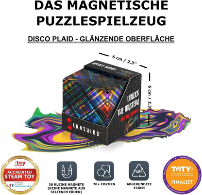 Shashibo Shape Shifting Box - Award-Winning STEM Fidget Toy with Ultra Strong Magnets - Puzzle Cube Transforms Into 100+ Shapes, Perfect Sensory Gift for Kids, Teens, and Adults (Glowquarium)