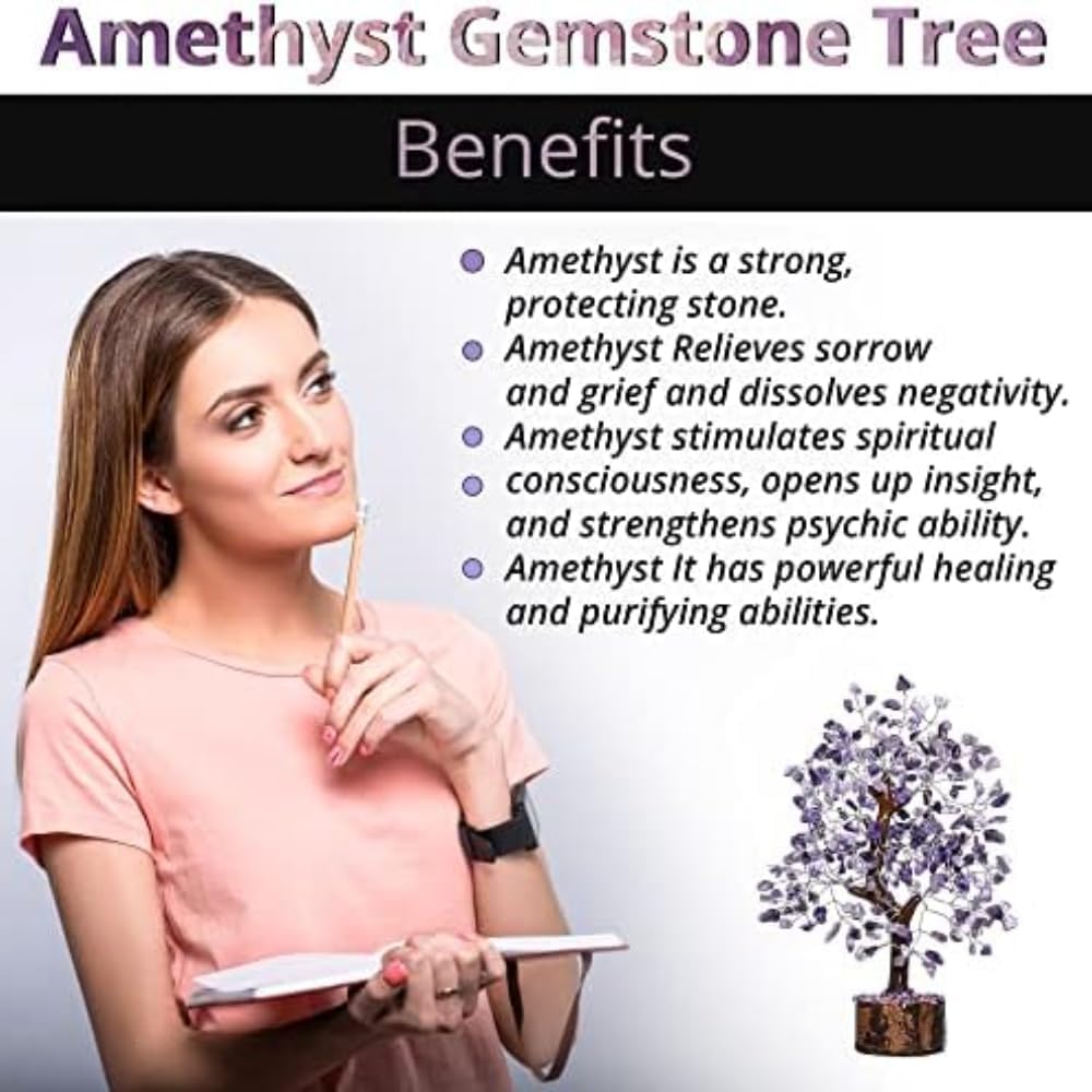 ANAYA AGATE 7 Chakra Healing Crystal Tree of Life Kit, Bracelet, Pendant, Necklace, Feng Shui Money Bonsai Tree, Positive Energy for Women, Mom, Sister and Housewarming Decoration