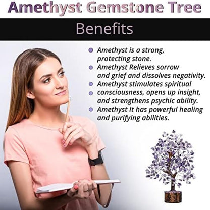 ANAYA AGATE 7 Chakra Healing Crystal Tree of Life Kit, Bracelet, Pendant, Necklace, Feng Shui Money Bonsai Tree, Positive Energy for Women, Mom, Sister and Housewarming Decoration