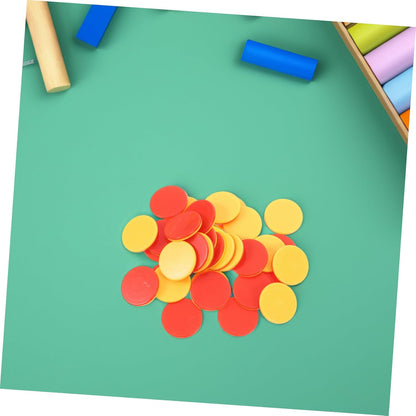 100pcs Round Counting Chips Discs for Math Games Teaching Counting Sorting Pattern Recognition Round Chip Markers for Kindergarten Learning Activities