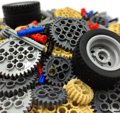 dspitwod Technical Gears Axle Pin Connectors - Rubble Wheels Connectors Rack Gear Screw Track Building Brick Pieces Sets Compatible with Major Brand STEM Learning Kits for Kids Age 8-14 Years
