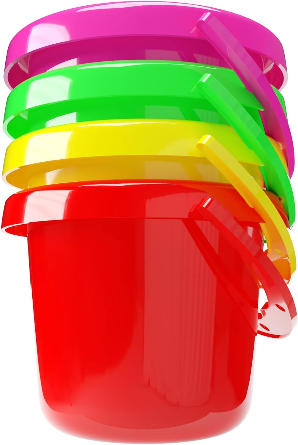 The Dreidel Company Mini Beach Day Playsets (Pack of 6) 3.25" Sand Bucket Play Set Box Includes, Pail, Shovel, Rake, Sifter Scoop, Dolphin Fish Sand Trays Toy for Boys and Girls Birthday Party Favor
