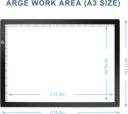 LitEnergy A4 LED Copy Board Light Tracing Box, Adjustable USB Power Artcraft LED Trace Light Pad for Tattoo Transferring, Drawing, Sketching, Animation, Stenciling, Diamond Art Painting Accessories