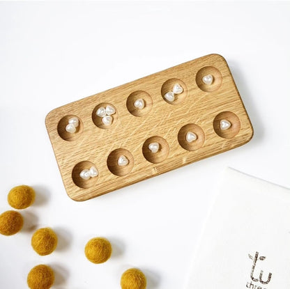 Montessori Wooden Ten Frame Math Board – Double-Sided Oak Counting Board – Math Manipulative for Kids – Early Learning Toy – Toddler Educational Gift – Preschool & Homeschool Activity (Only ten frame)