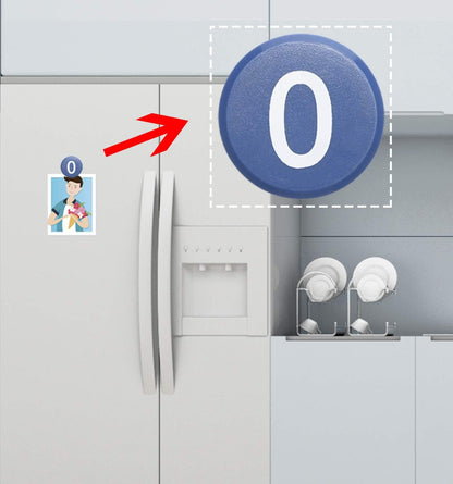 Tupalizy Round 0-9 Number Refrigerator Magnets Fridge Whiteboard Magnetic Pins Stickers Kitchen Home Office School Crafts, 10PCS (White)
