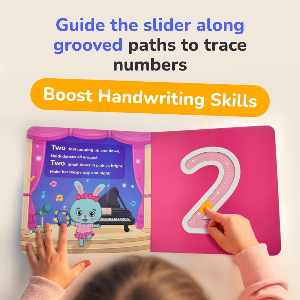 Bimi Boo Numbers Tracing Book - Early Math Tracing Activity for Babies - Toddler Counting Toy