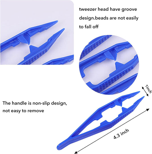 Plastic Tweezers, 5Pcs Plastic Tweezer for Kids,Craft Tweezer for DIY Craft Jewelry Making Family School Beading Project,Assorted Colors Tweezers for Crafts (5 Colors 5Pcs)