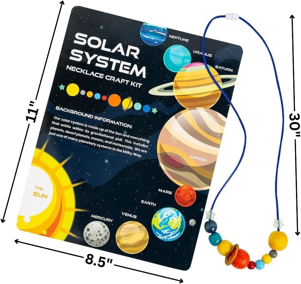 Fun Express Solar System Beaded Necklace Craft Kit - Makes 12