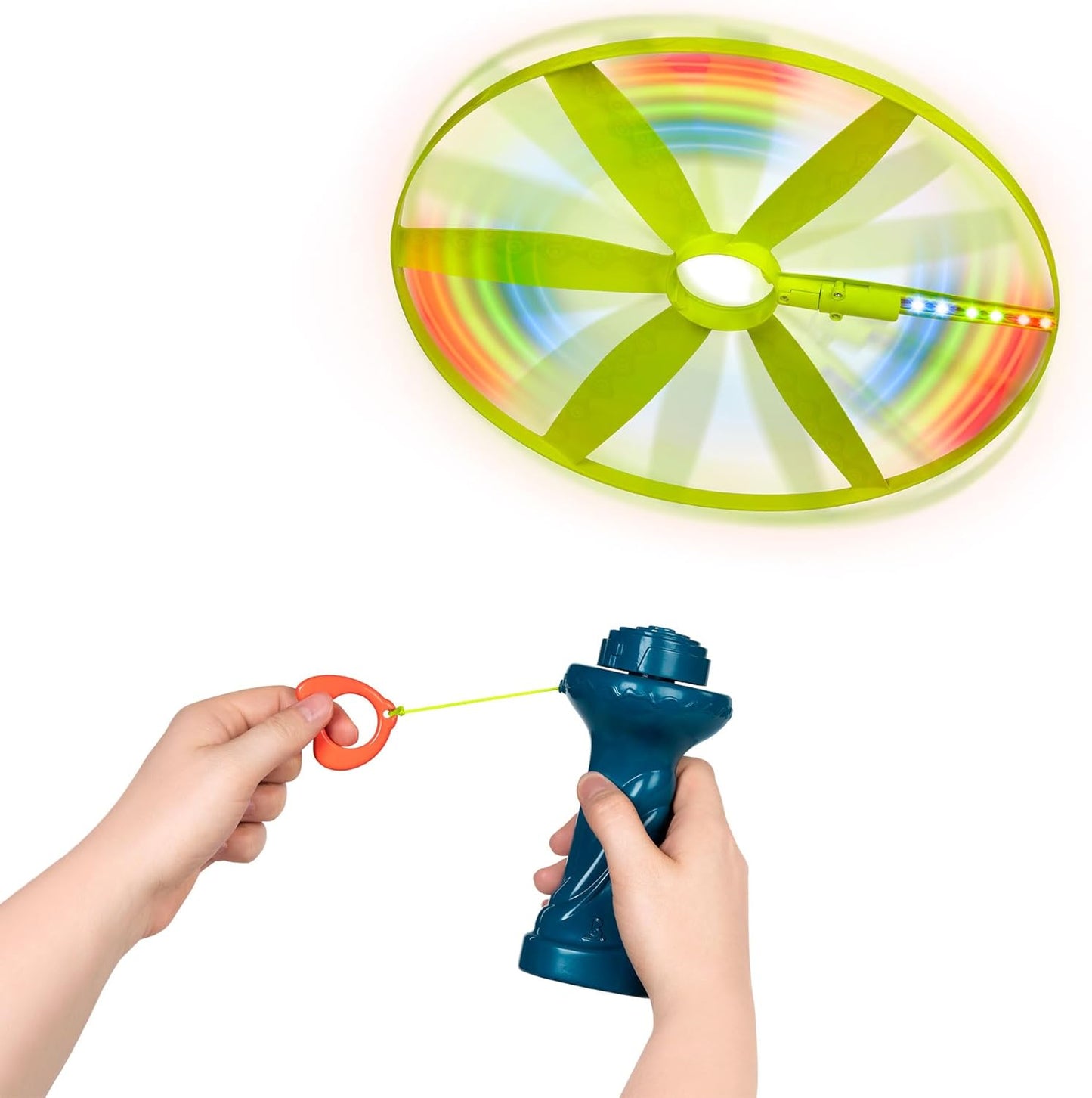B. toys – Skyrocopter – Sports & Outdoors – Light – Up Disco Flyers – Flying Disc with Lights & Launcher for Kids 5 Years +