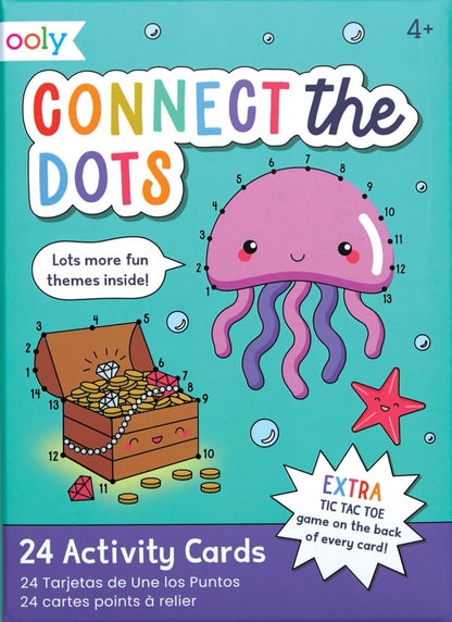 OOLY Connect the Dots Activity Cards for Kids - 24 Connect the Dots Cards with Bonus Tic Tac Toe, Screen-Free Travel Activity, Ages 4+