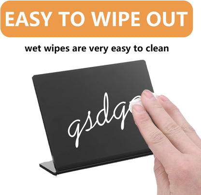 20 Pack 4"x3" V-Shaped Mini Chalkboard Signs, Self-Standing Tabletop Food Labels for Wedding, Bakery, Buffet, Easy to Write & Wipe Off, Includes 7 Color Chalk Markers, Cleaning Cloth