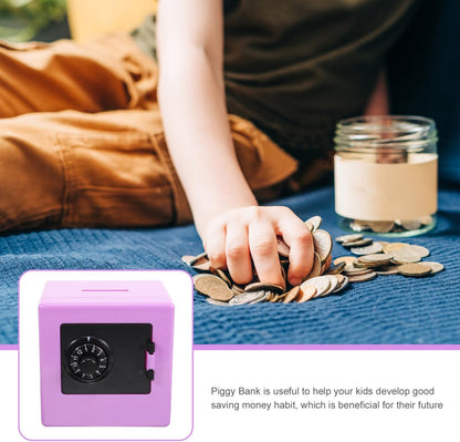 SAFIGLE Kids Piggy Bank Safe with Password Lock Mini Coin Bank for Toddlers Educational Money Saving Box Compact 3.54In Children S Safe Box for Coins and Bills