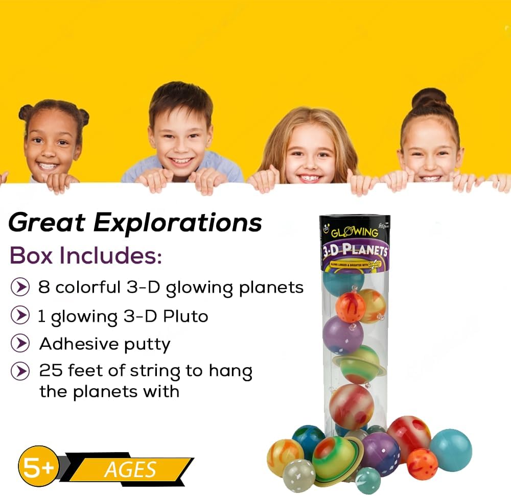 Great Explorations, 3D Glow in the Dark Planets in a Tube, Ages 5 and Up