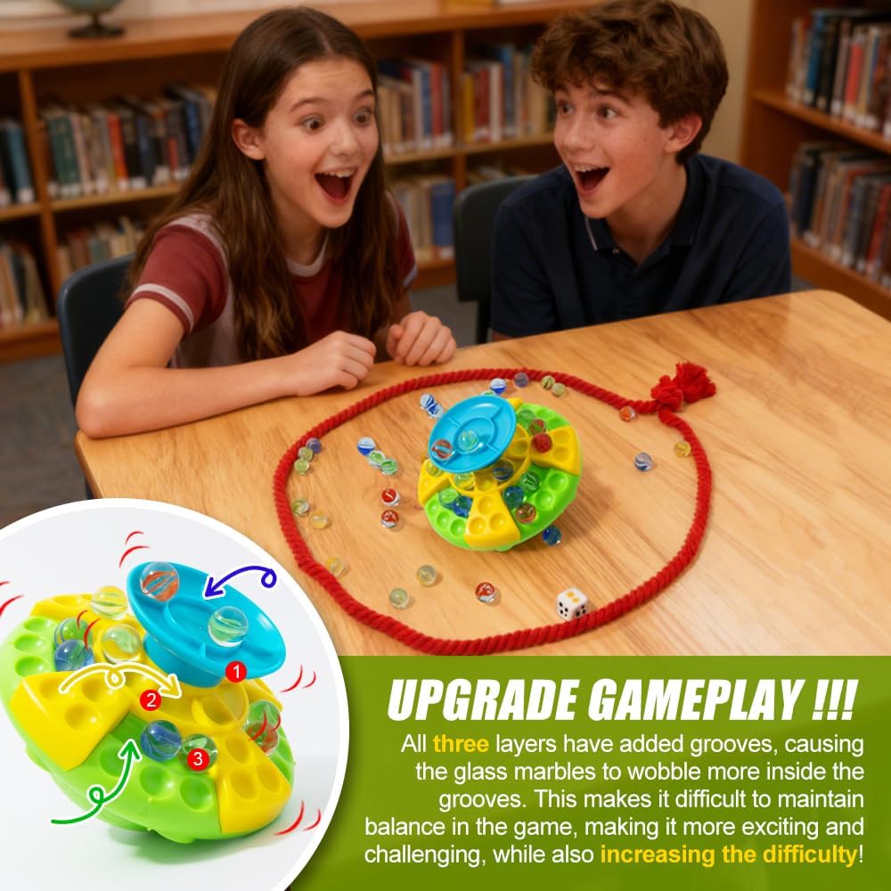 Marble Balance Game for Kids and Adults, 3-Tier Tower Stack Game with 60 Marbles for Family Game Night