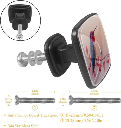 4 Pack Cabinet Knobs Drawer Pulls, 30mm Round ABS Glass Drawer Hardware Growing Butterfly Cabinet Handles with Screws for Dressers Kitchens Cupboard