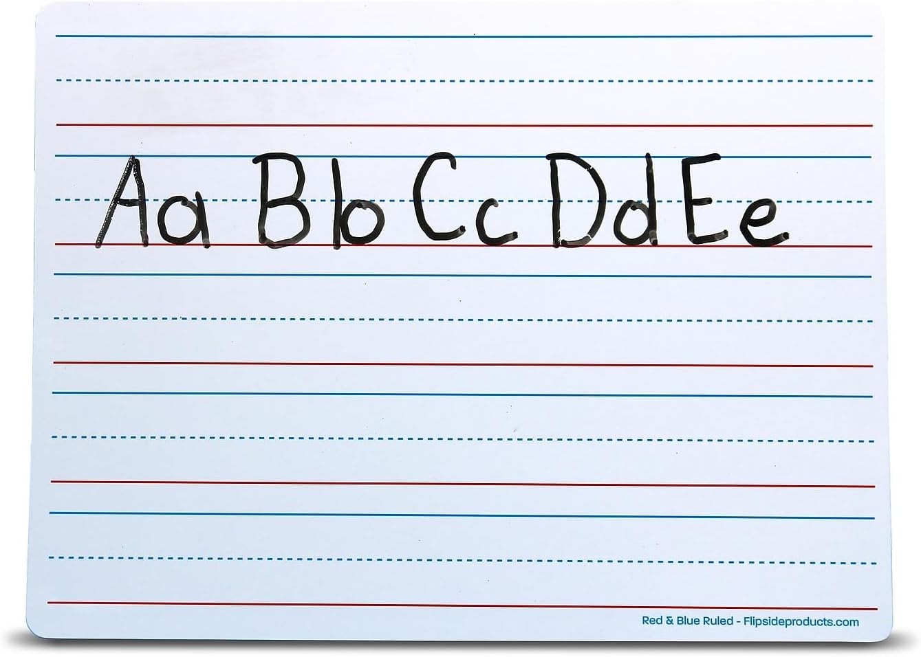 Flipside Products 9" x 12" Two-Sided Red & Blue Ruled/Plain Dry Erase Learning Mat, Flexible, Handwriting Practice, Education Learning, Lined, Economical - 12 Pack